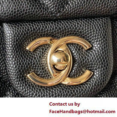 Chanel Grained Calfskin & Gold-Tone Metal Small Flap Bag with Top Handle AS4711 Black 2025